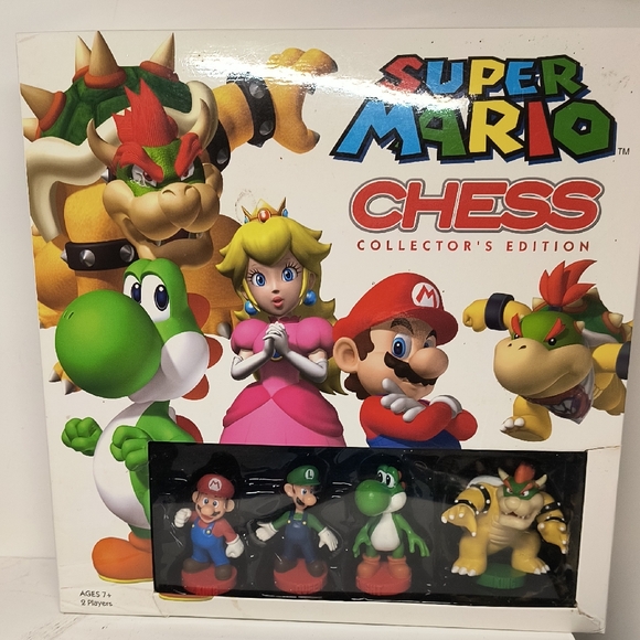 Super Mario Brothers Collector\'s Edition Chess Set Board Game Tin Case Complete
